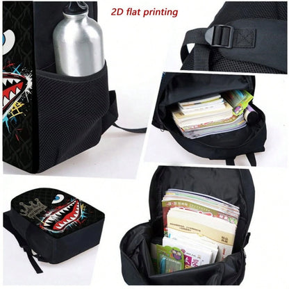 First Choice Back-To-School Season Is Backpack With Stylish Graffiti 2D Print, Zipper Closure, Adjustable Shoulder Straps, Large Capacity, And Multi-Functional Design.It Is Suitable Travel And Commuti
