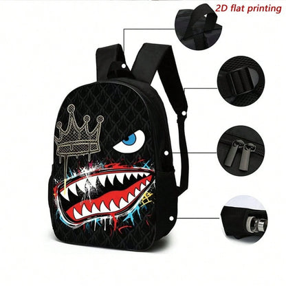 First Choice Back-To-School Season Is Backpack With Stylish Graffiti 2D Print, Zipper Closure, Adjustable Shoulder Straps, Large Capacity, And Multi-Functional Design.It Is Suitable Travel And Commuti