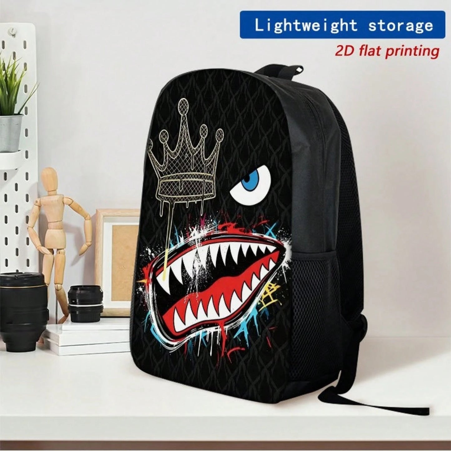 First Choice Back-To-School Season Is Backpack With Stylish Graffiti 2D Print, Zipper Closure, Adjustable Shoulder Straps, Large Capacity, And Multi-Functional Design.It Is Suitable Travel And Commuti