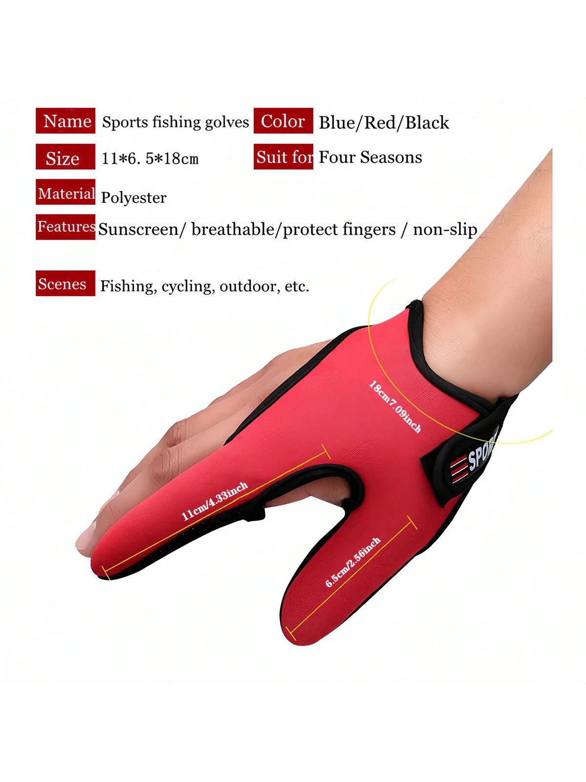 Fishing Gloves 2 Fingers Protector Breathable Anti-Slip Anti-Cut Fishing Gloves Carp Outdoor Fishing Tackle Accessories Supplies