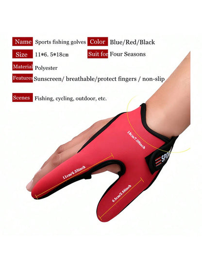 Fishing Gloves 2 Fingers Protector Breathable Anti-Slip Anti-Cut Fishing Gloves Carp Outdoor Fishing Tackle Accessories Supplies
