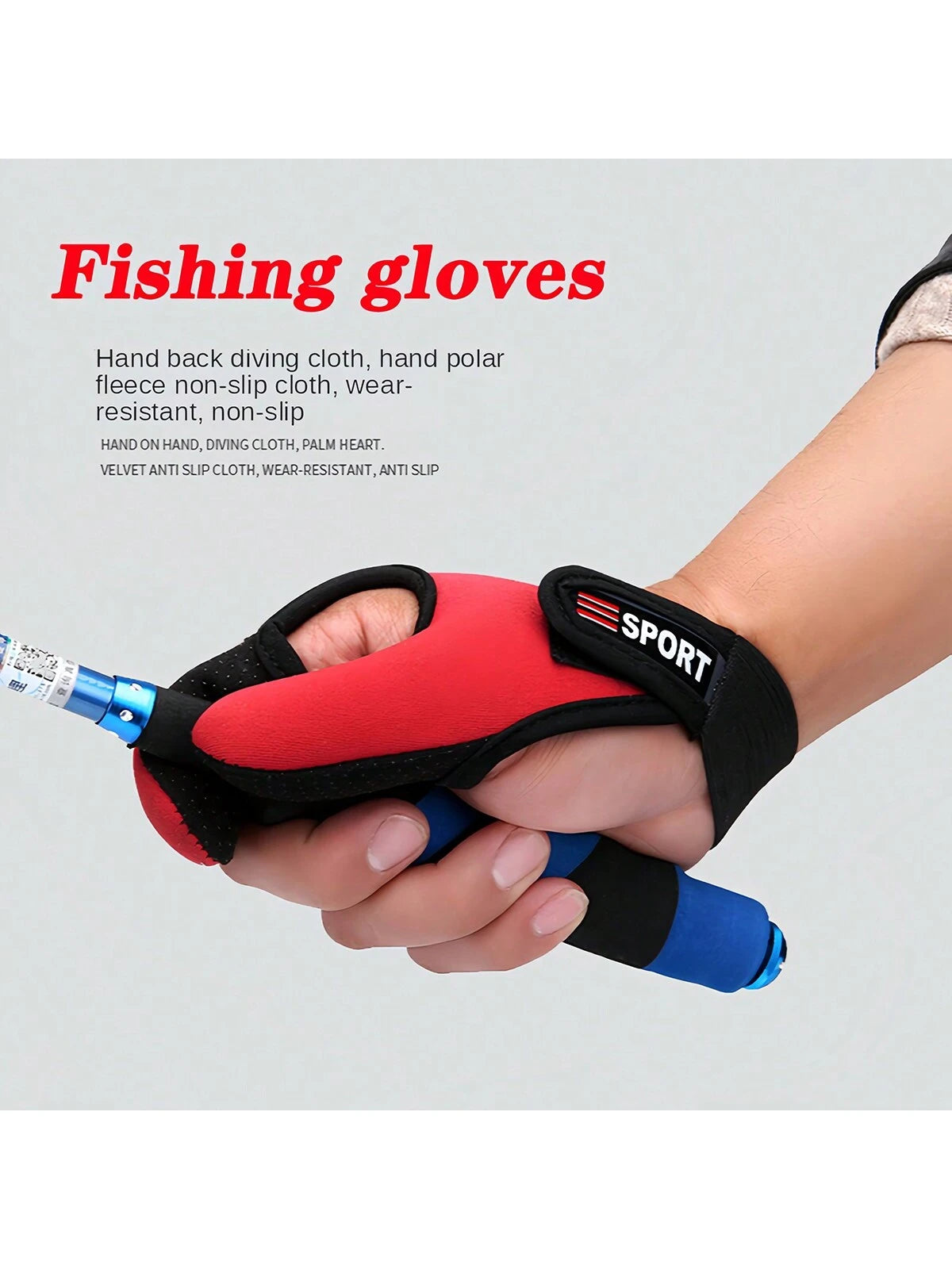 Fishing Gloves 2 Fingers Protector Breathable Anti-Slip Anti-Cut Fishing Gloves Carp Outdoor Fishing Tackle Accessories Supplies