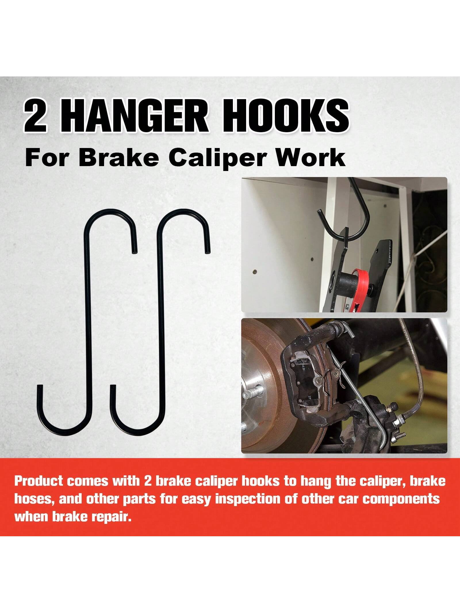 FITHOIST Brake Caliper Compression Tool,Caliper Piston Compressor Tool With Extra 2PCS Large Plates 1.57"-2.95" For Disc Brake Pad Spreader,Automotive Tools With 2 Caliper Hangers,Car Brake Repair
