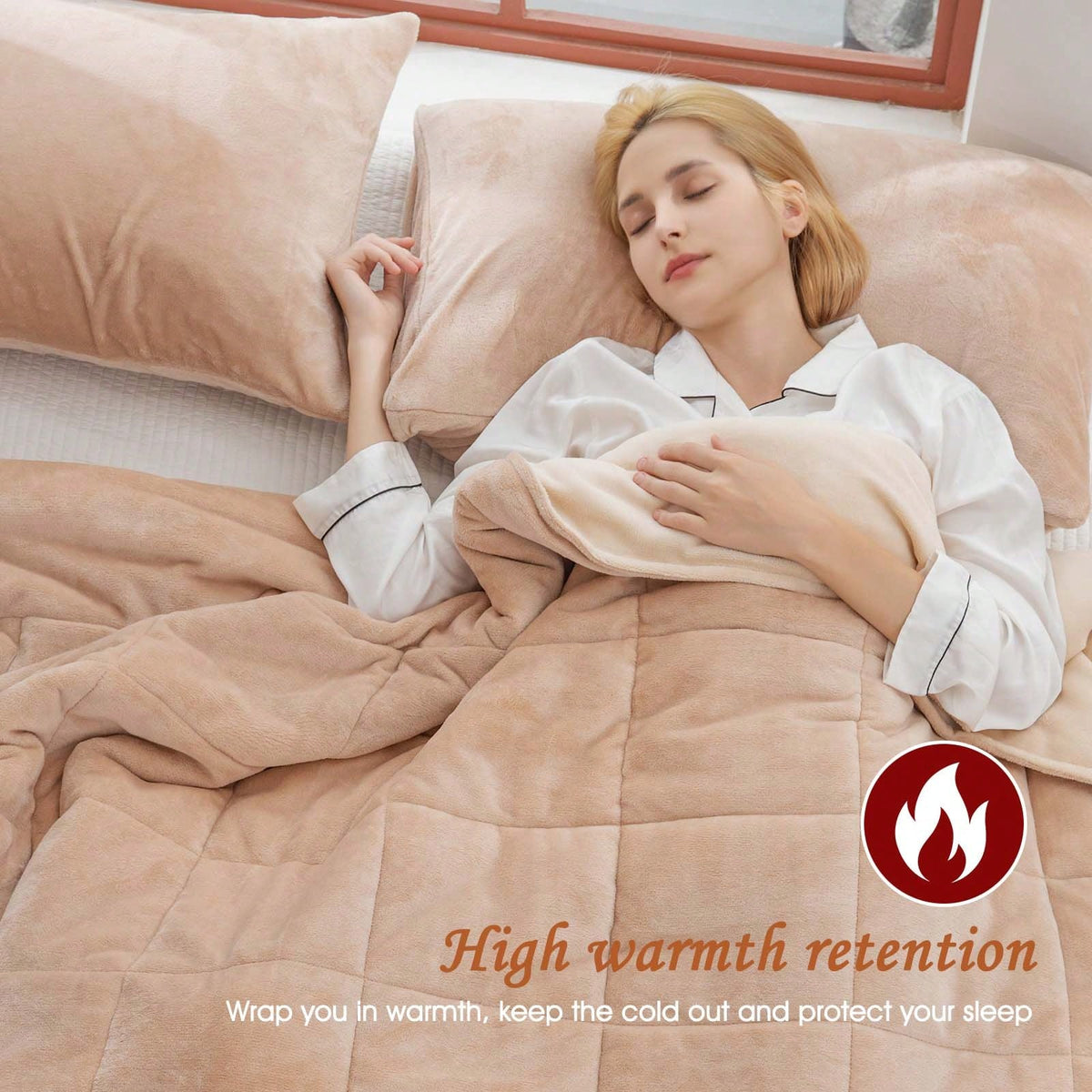 Fleece Quilted Comforter, 3-Layer Thick Flannel Blanket With Plush Bread Grid Texture, Double-Sided Cozy Warm Winter Bedding, Soft Plush Throw For Bed, Couch, Sofa, Living Room, Or Bedroom Decoration