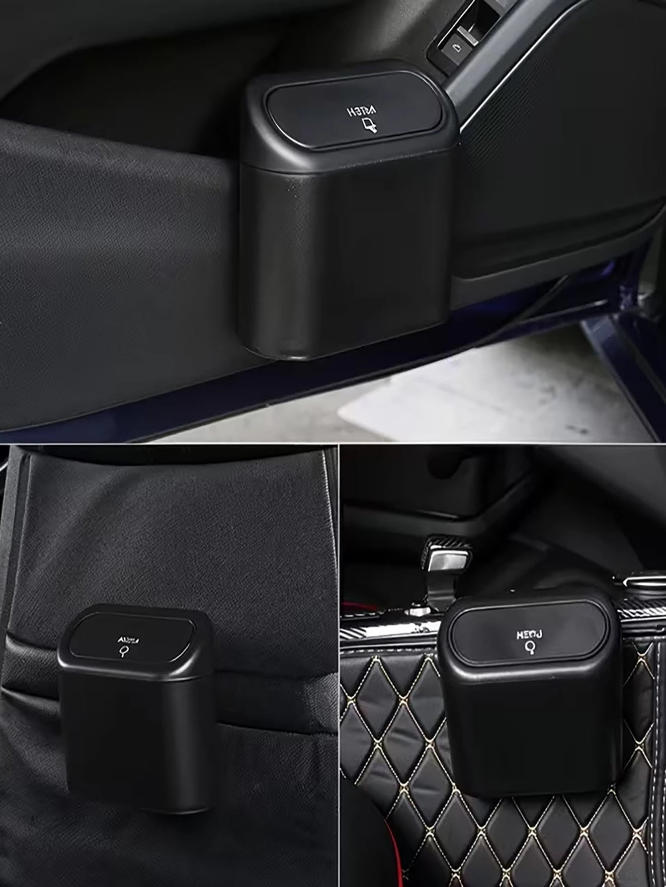 Flip-Top Compact Car Trash Can With Leak-Proof Lid, Includes Trash Bags, Overflow-Proof Design, Durable And Easy To Clean, Universal Car Storage Accessory For Trucks And SUVs