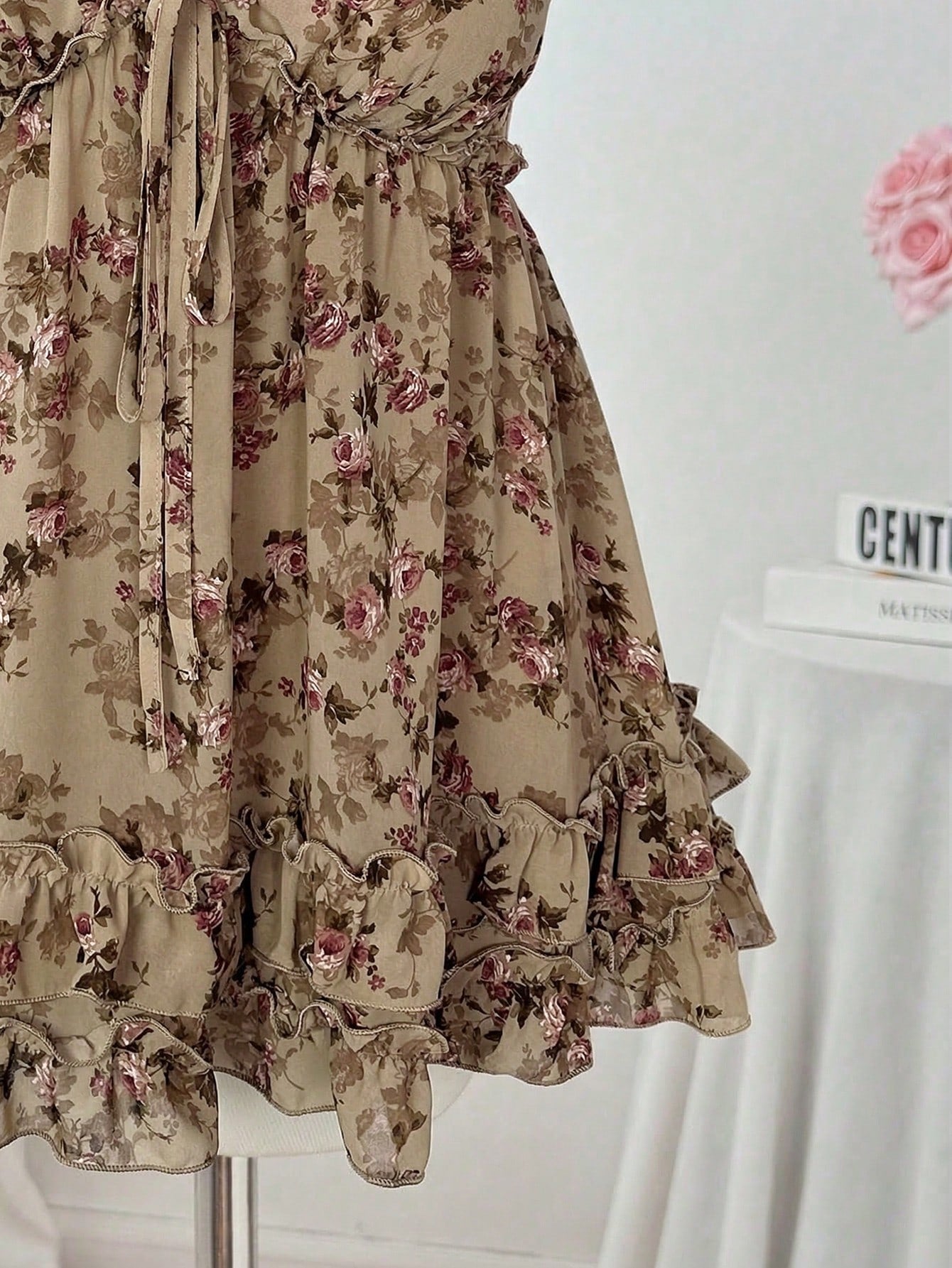 Flirla Plus Size Women Casual Floral Print Chiffon Camisole