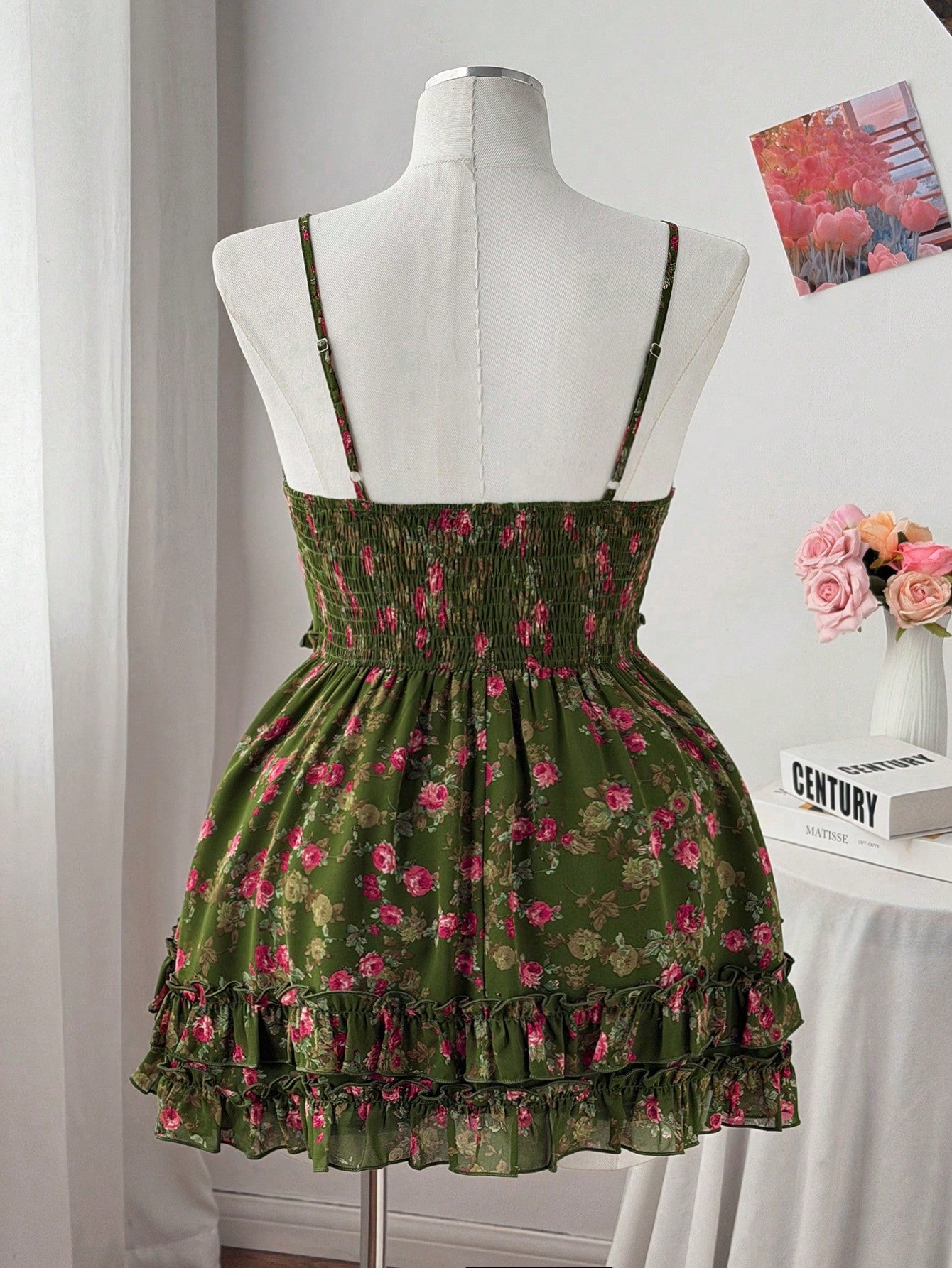 Flirla Plus Size Women Casual Floral Print Chiffon Camisole