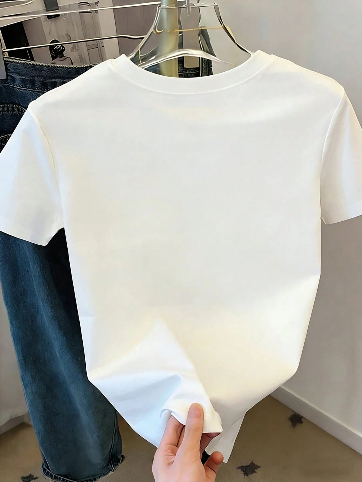 Floral Embroidery Short Sleeve T-Shirt, Summer Tee, Refreshing Women Top, Aesthetic Tee, Handcraft Embroidery Lover Gift