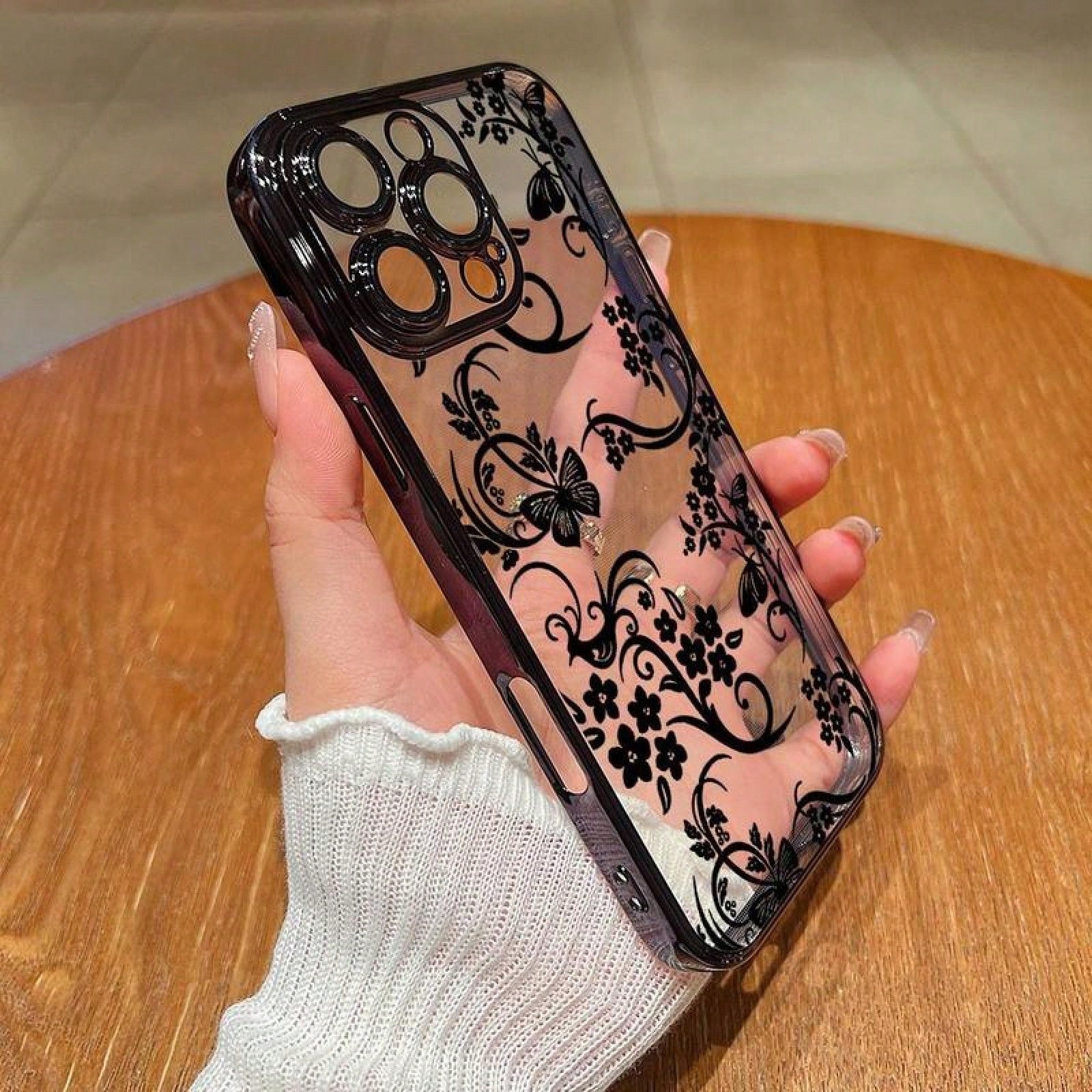 Floral Pattern Phone Case, Anti-Drop Cellphone Protective Case, Total Protective Shockproof Mobile Phone Cover For IPhone 11 15 Pro Max 14 Pro Max, Casing