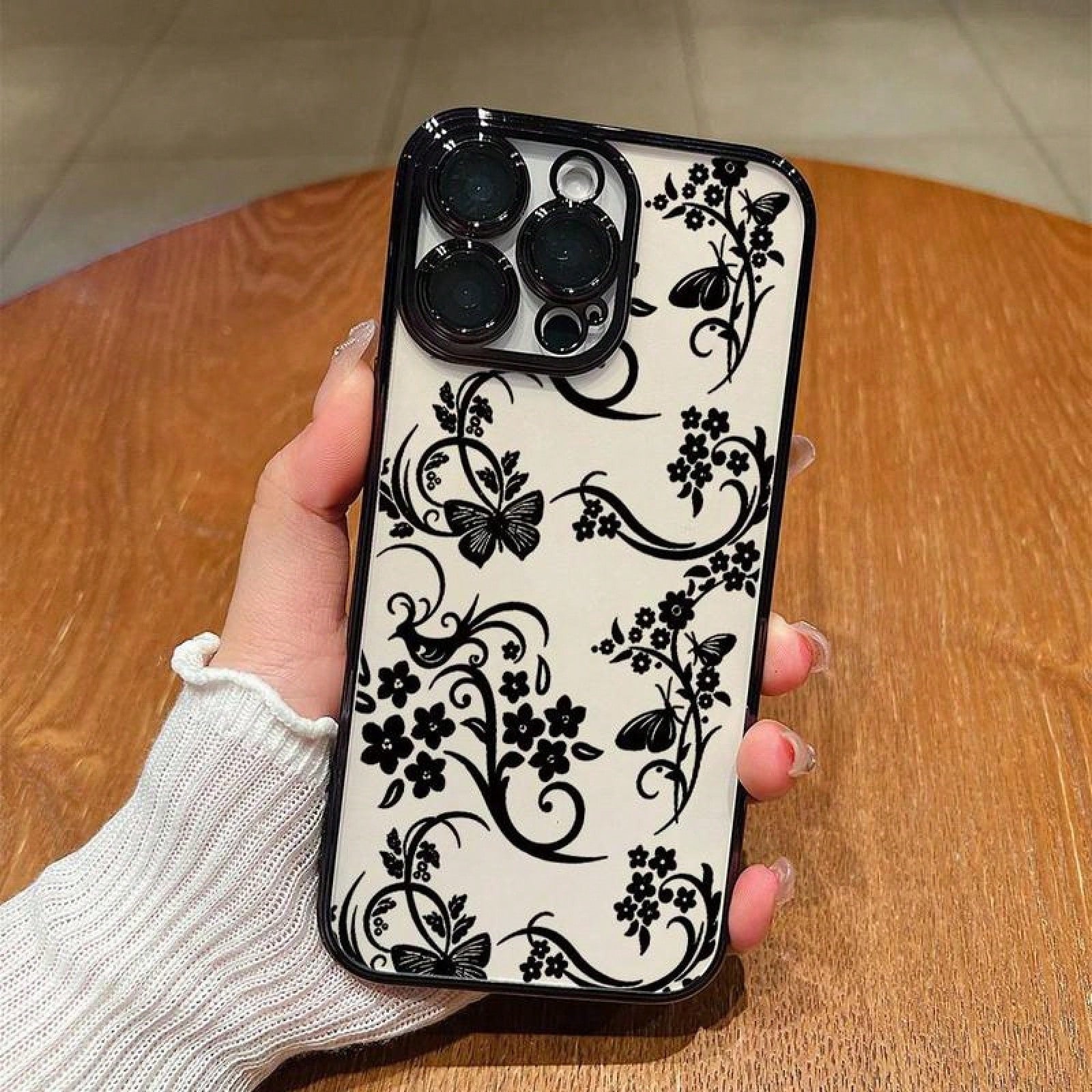 Floral Pattern Phone Case, Anti-Drop Cellphone Protective Case, Total Protective Shockproof Mobile Phone Cover For IPhone 11 15 Pro Max 14 Pro Max, Casing