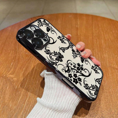 Floral Pattern Phone Case, Anti-Drop Cellphone Protective Case, Total Protective Shockproof Mobile Phone Cover For IPhone 11 15 Pro Max 14 Pro Max, Casing