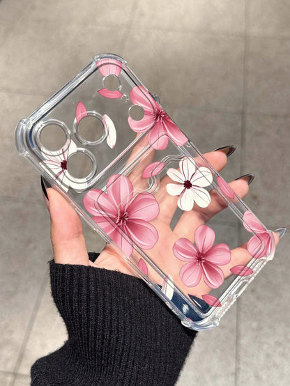 Flower Blue & White Floral Card Holder Anti-Drop Phone Case Compatible With Apple 17/16/14 Pro Max, High-Quality New Model 13, 15, Ins Style 12/12 Pro, 11, 15 Pro Max, 16