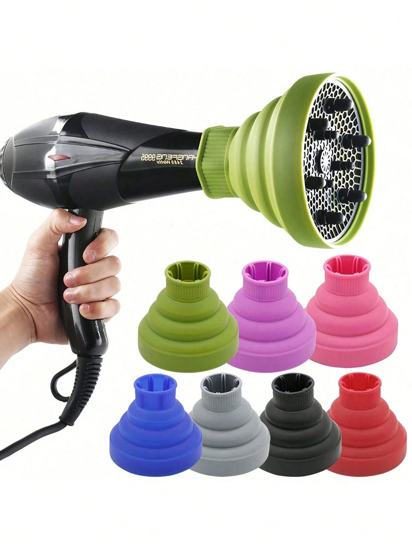 Foldable Hair Dryer Diffuser Attachment, Portable Silicone Diffuser, Suitable For Curly Hair, Ideal For Travel, Salon And Home Use