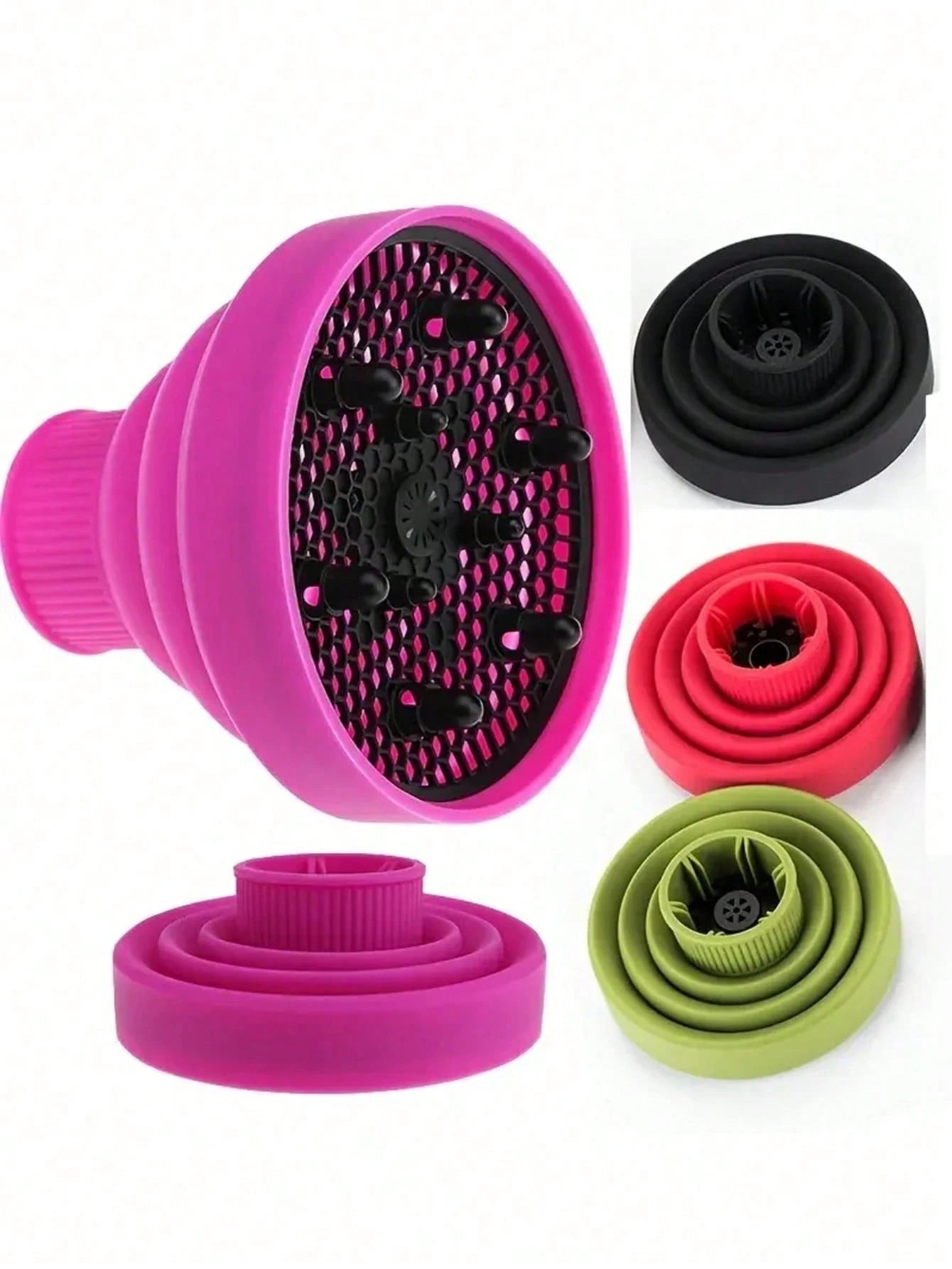 Foldable Hair Dryer Diffuser Attachment, Portable Silicone Diffuser, Suitable For Curly Hair, Ideal For Travel, Salon And Home Use