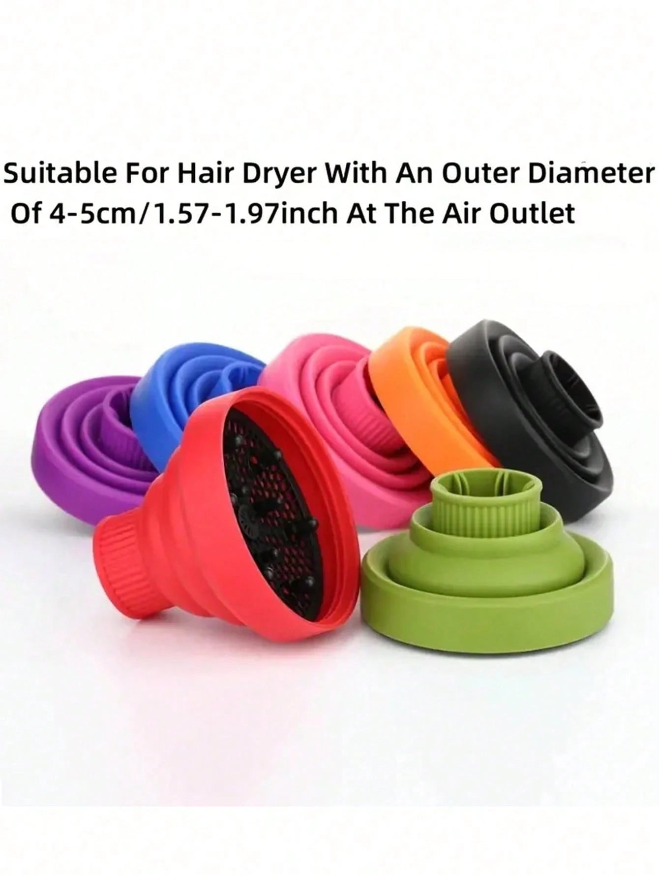 Foldable Hair Dryer Diffuser Attachment, Portable Silicone Diffuser, Suitable For Curly Hair, Ideal For Travel, Salon And Home Use