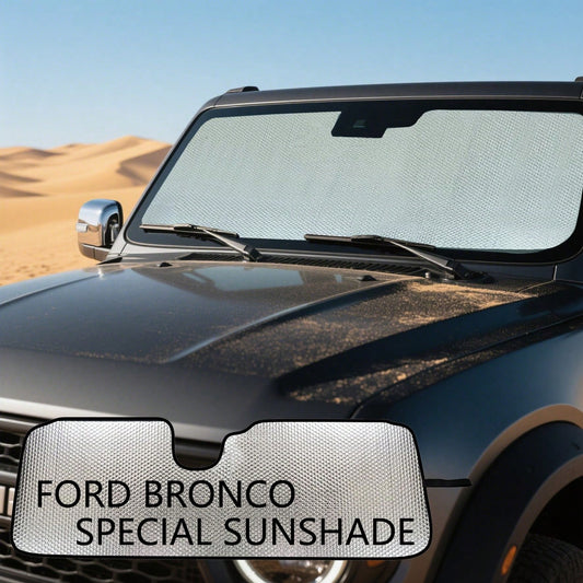 Foldable Windshield Sunshade Sun Shade Car Sun Visor Compatible With Ford Bronco Accessories 2025 2024 2023 2022 2021, Car Window Shade Sun Visor Protector Blocks UV Rays
