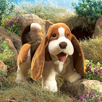 Folkmanis - Basset Hound Hand Puppet Plushie 2919