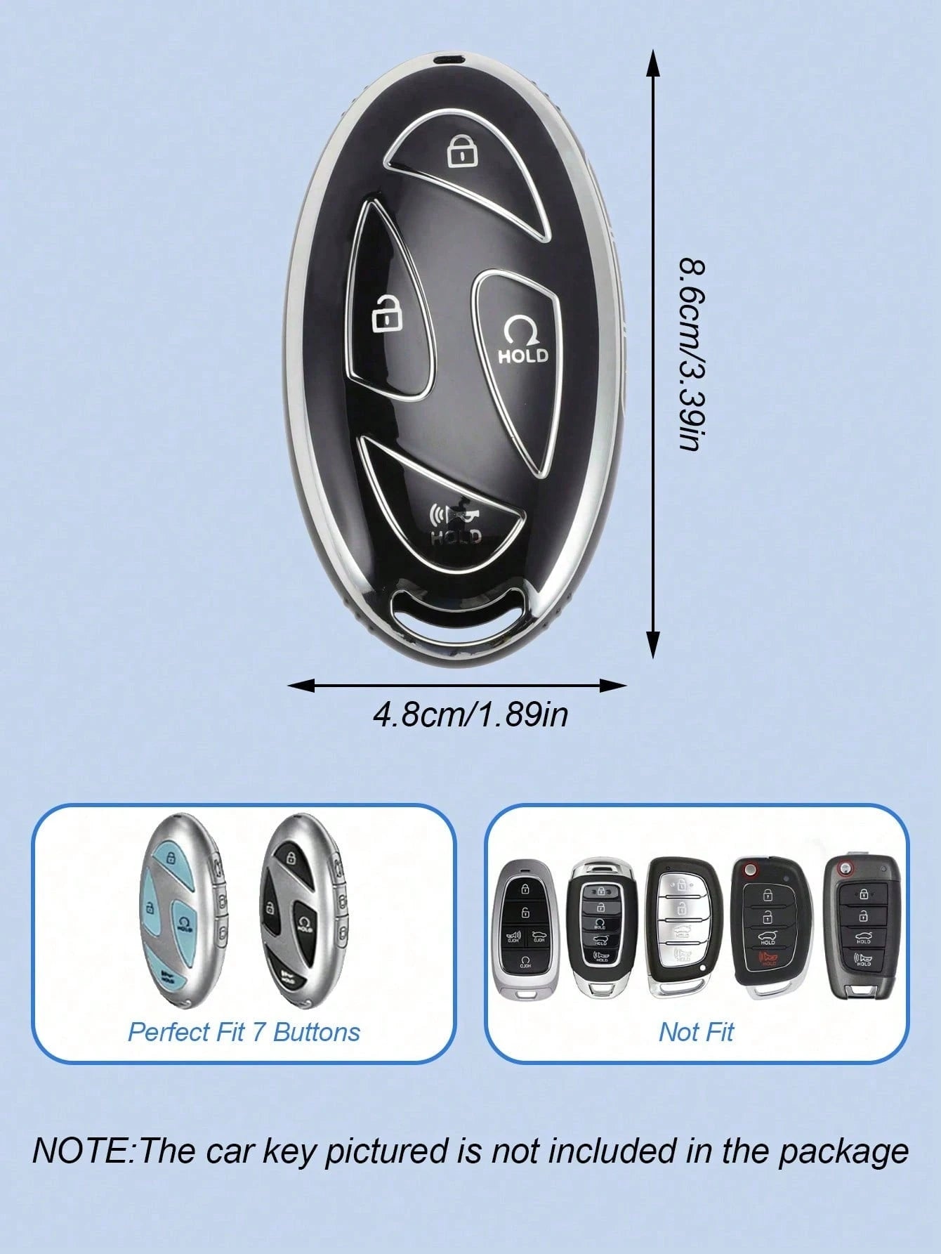For IONIQ 6 New Grand Prix GN7 Kona 5 7 Buttons Fashion TPU Car Remote Key Case Cover Protected Keychain Fob Accessories