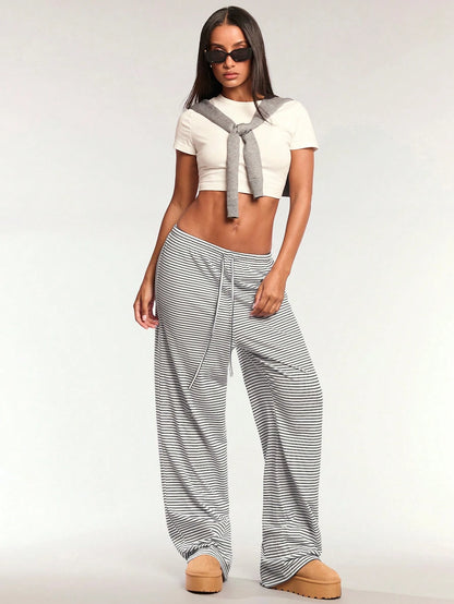 Forever 21 Fall Casual Women's Wide Leg Pants Airport Women Outfits