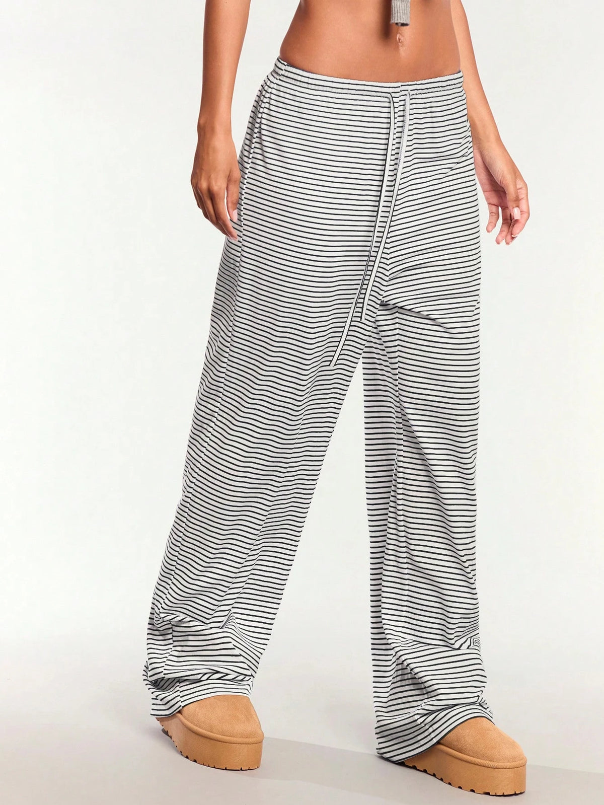 Forever 21 Fall Casual Women's Wide Leg Pants Airport Women Outfits