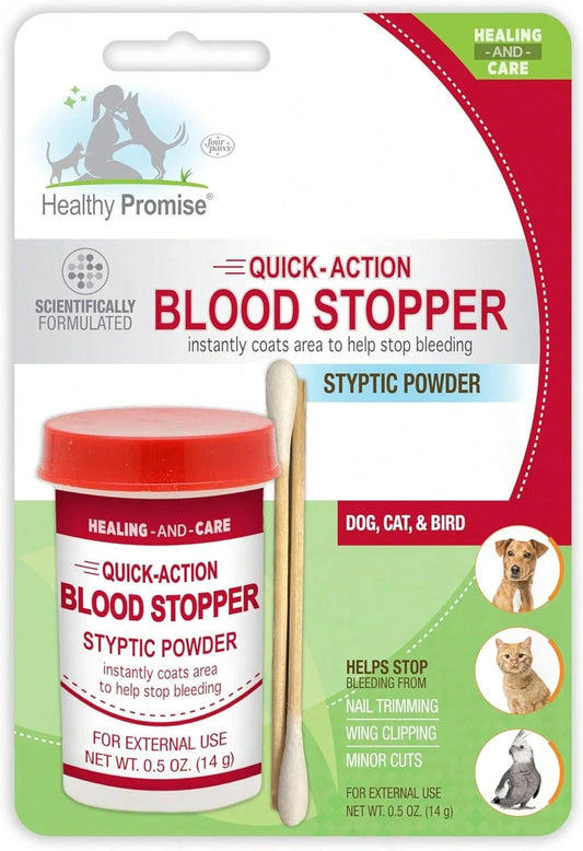 Four Paws Healthy Promise Quick Action Blood Stopper Styptic Powder For Dogs &Amp; Cats, 05 Ounces (Pack Of 1)