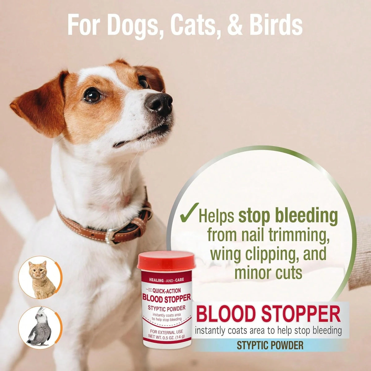 Four Paws Healthy Promise Quick Action Blood Stopper Styptic Powder For Dogs &Amp; Cats, 05 Ounces (Pack Of 1)
