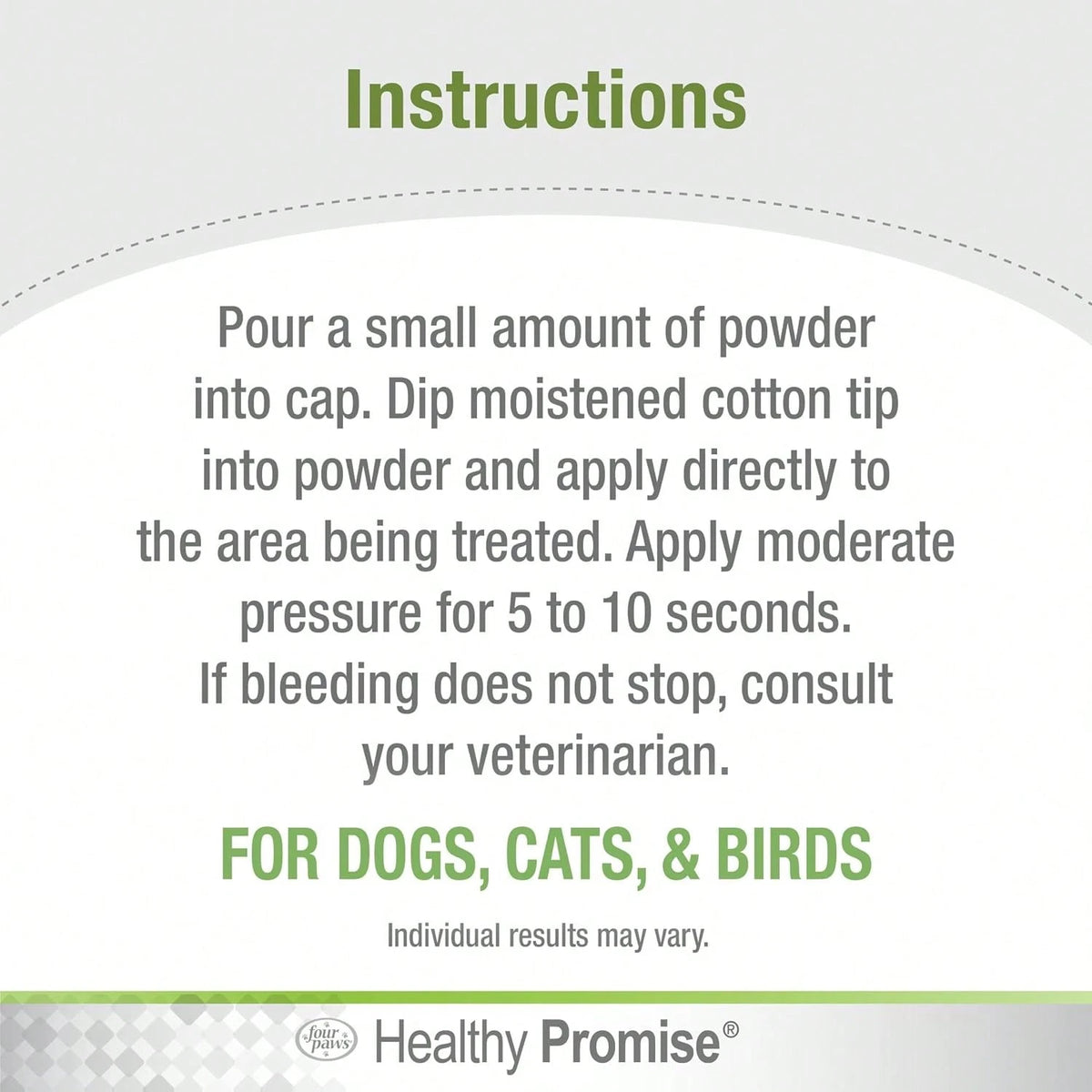 Four Paws Healthy Promise Quick Action Blood Stopper Styptic Powder For Dogs &Amp; Cats, 05 Ounces (Pack Of 1)