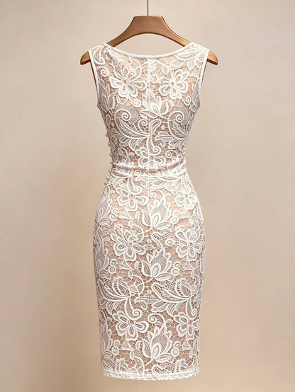 Franclia Champagne Gold Satin Cowl Neck Sleeveless Fitted Dress