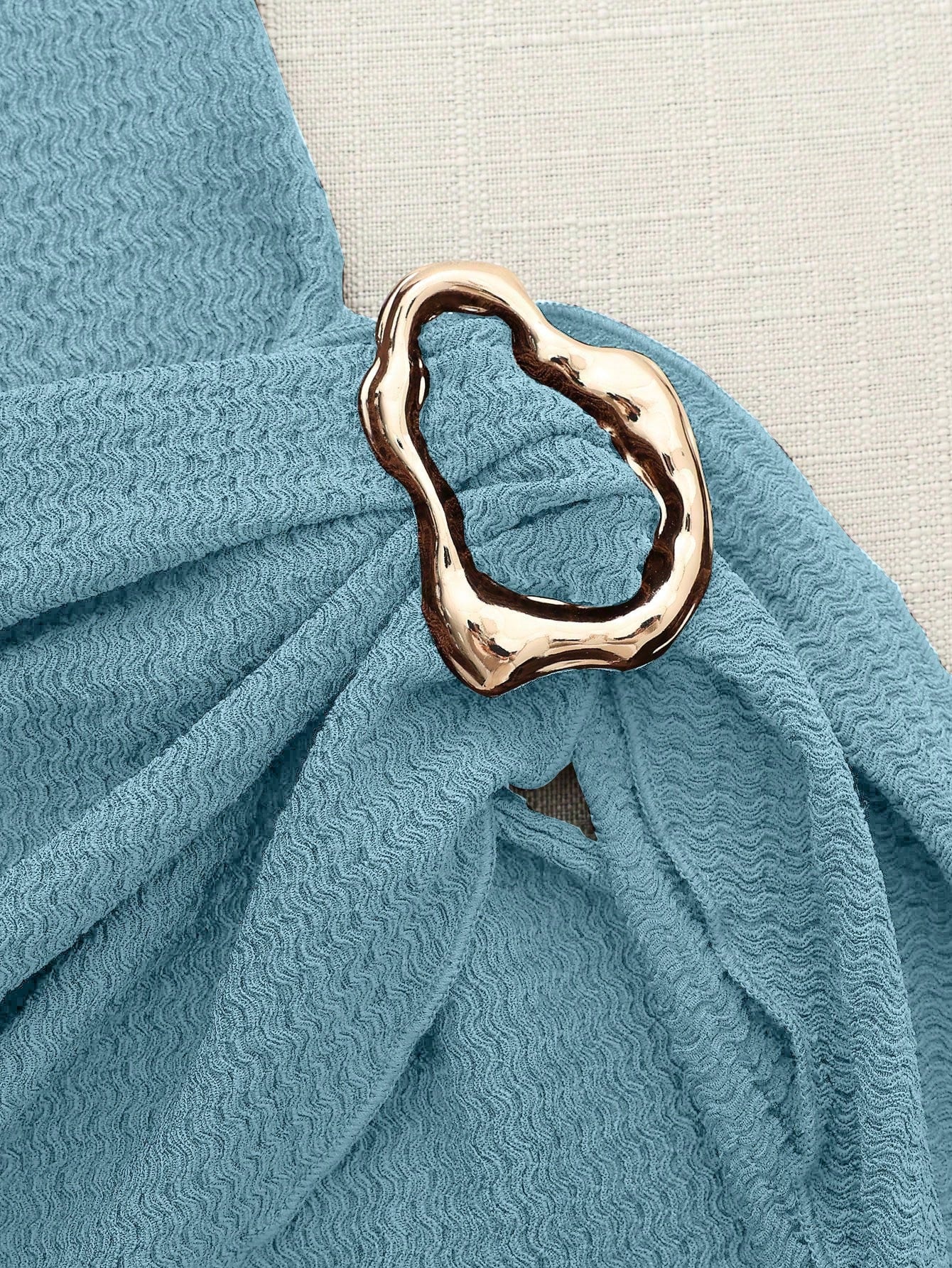 Franclia Fashionable New Spring/Summer Date Night Sexy Elegant Bodycon High Neck Metallic Buckle Ruched Sleeveless Women Dress