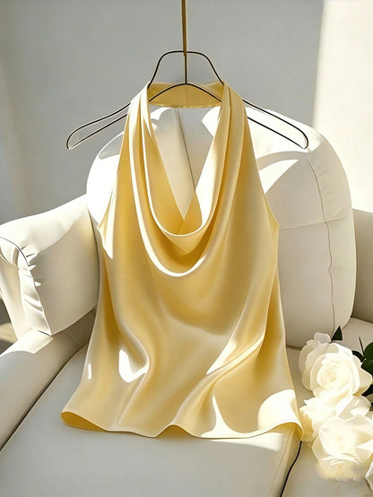 Franclia New Arrival Spring/Summer Halter Backless Fitted Women Tank Top