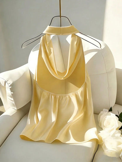 Franclia New Arrival Spring/Summer Halter Backless Fitted Women Tank Top