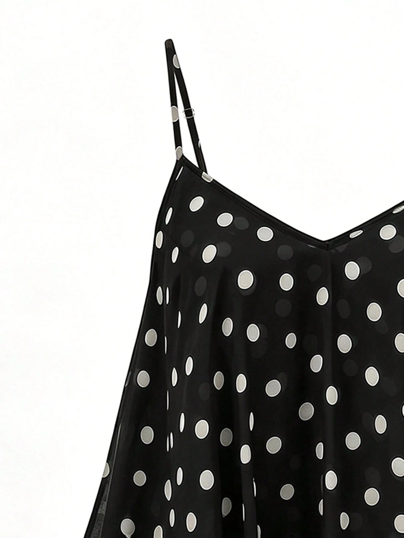 Franclia Plus Size Women Polka Dot Print Casual Camisole Tank Top