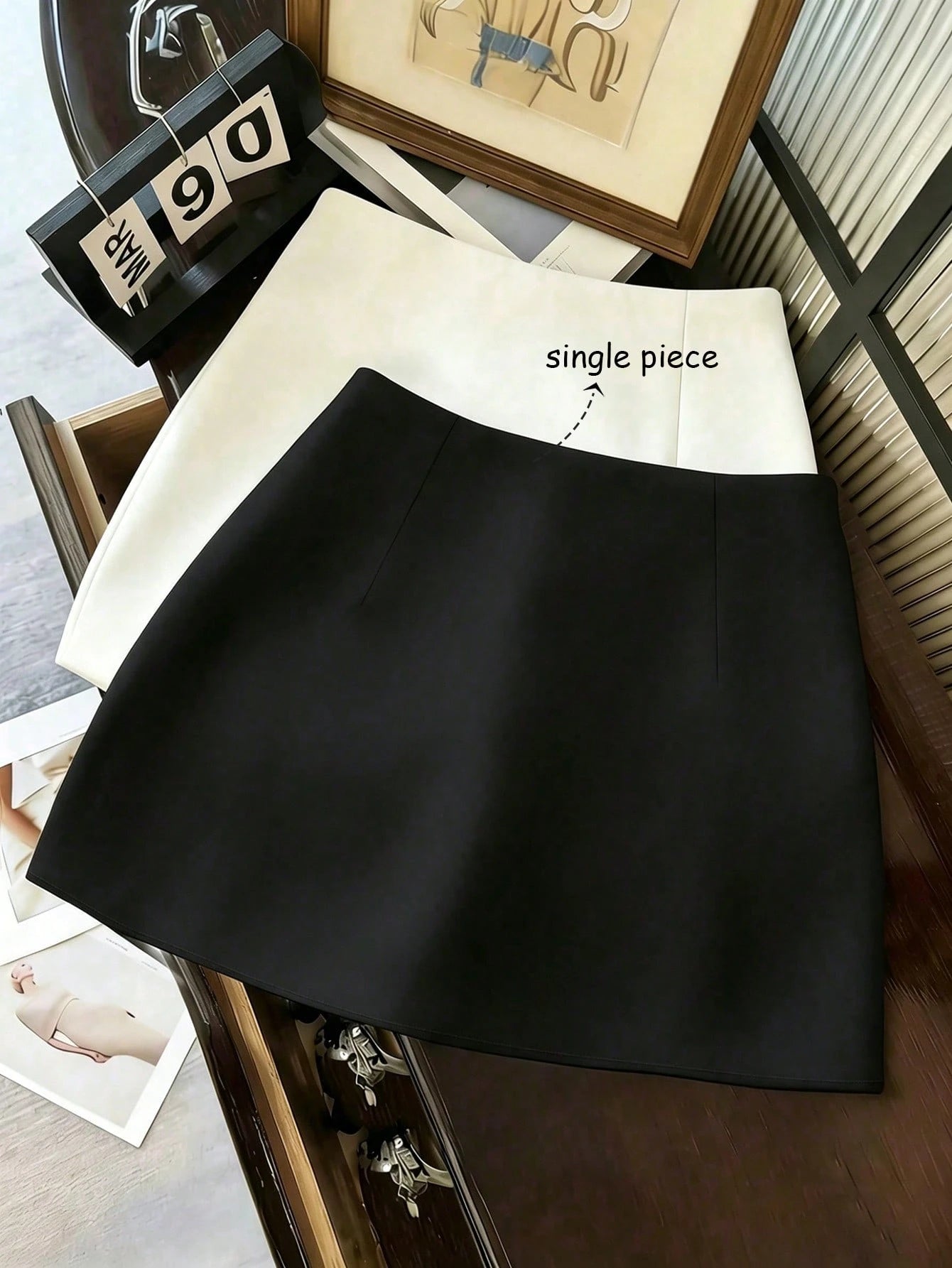 Franclia Women's Black Summer Casual Solid Color Skirt, Side Slit Design For Office,Date,Business,Commute, Vintage,Street Style, & Holiday