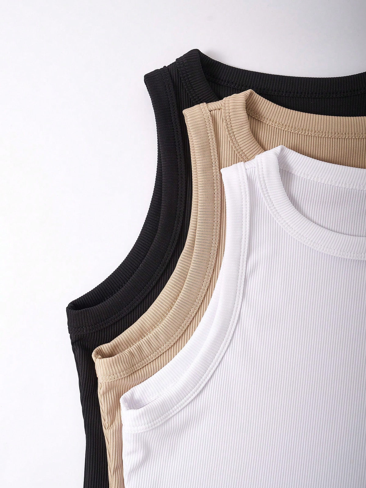 Franclia Women's Casual Solid Color Round Neck Tank Tops
