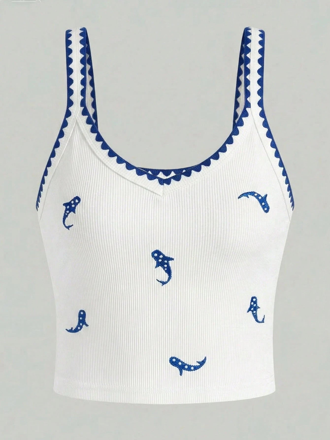 Franclia Women's Contrast Trim Ribbed Sleeveless Tank Top, Summer