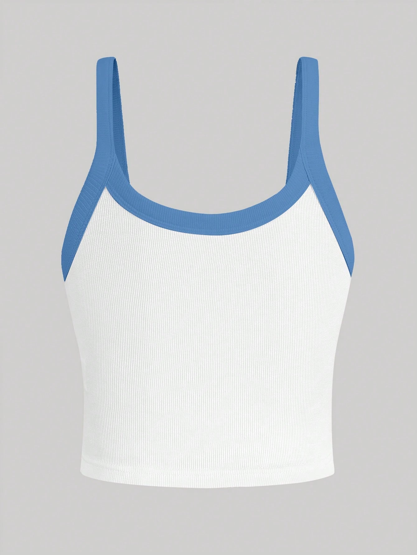 Franclia Women's Contrast Trim Ribbed Sleeveless Tank Top, Summer