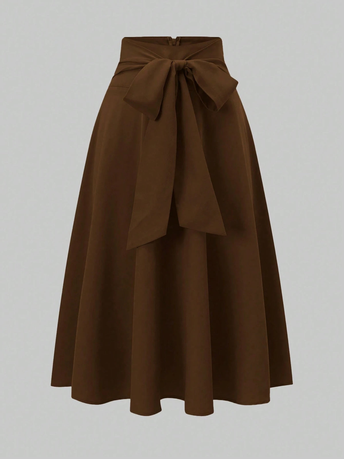 Franclia Women's Elegant Bow Zipper Decor A-Line Skirt