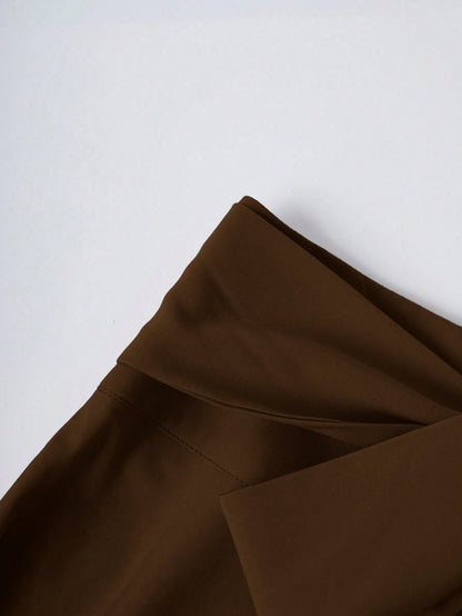 Franclia Women's Elegant Bow Zipper Decor A-Line Skirt