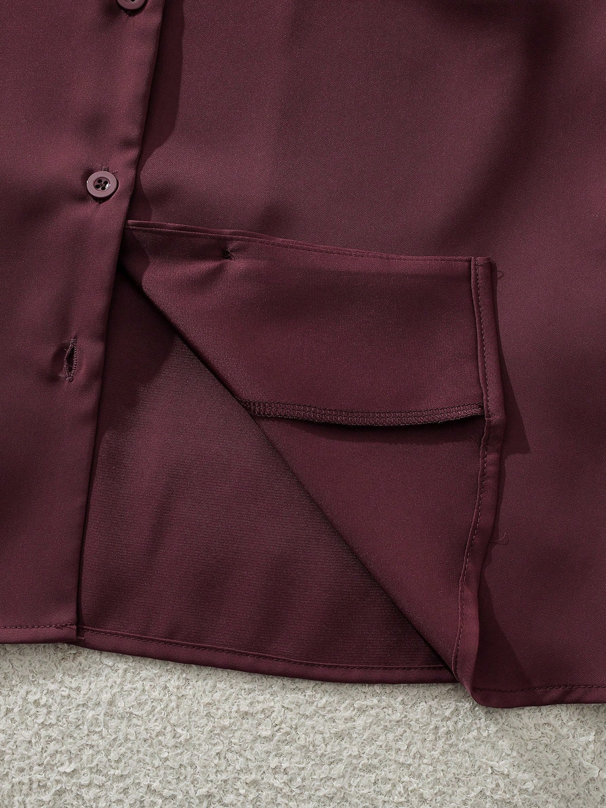 Franclia Women's Elegant Mature Satin Blouses Burgundy Summer Work Casual Short Sleeve Loose Fit Fashion Shirt For Business Office Wear Ladies Teachers' Day