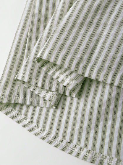 Franclia Women's Lightweight Striped Short Sleeve Dress, Vintage Style