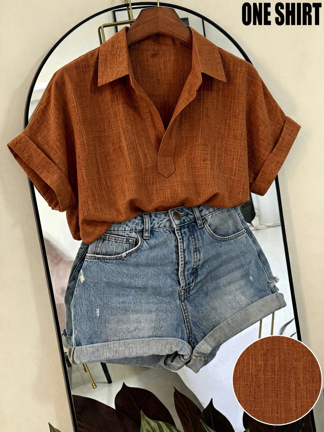Franclia Women's Solid Color Casual Versatile Daily Outing Shirt