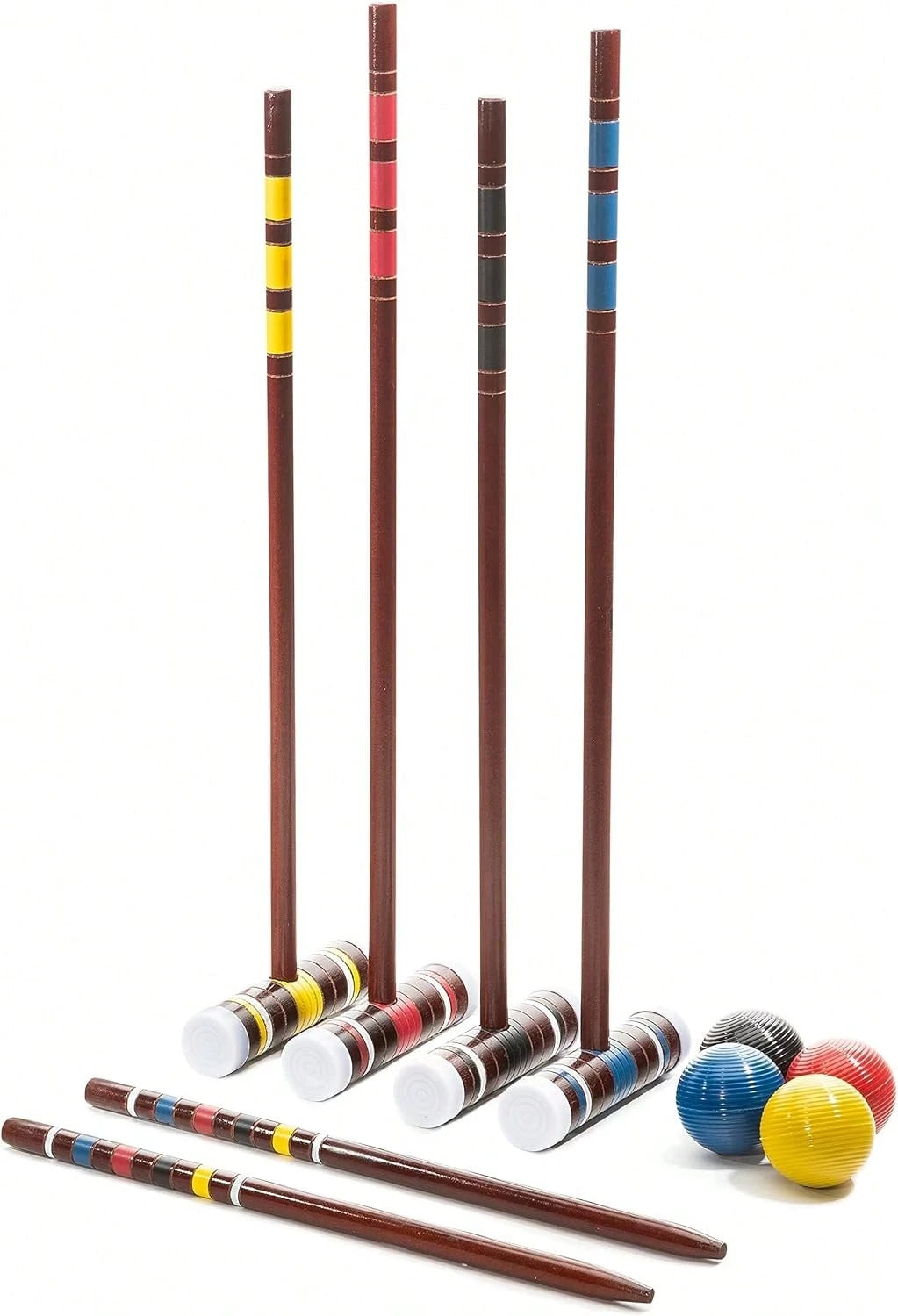 Franklin Sports Portable Backyard Croquet Sets- Complete 4 + 6 Player Croquet Sets With Mallets, Croquet Balls + Wickets Included- Outdoor Family