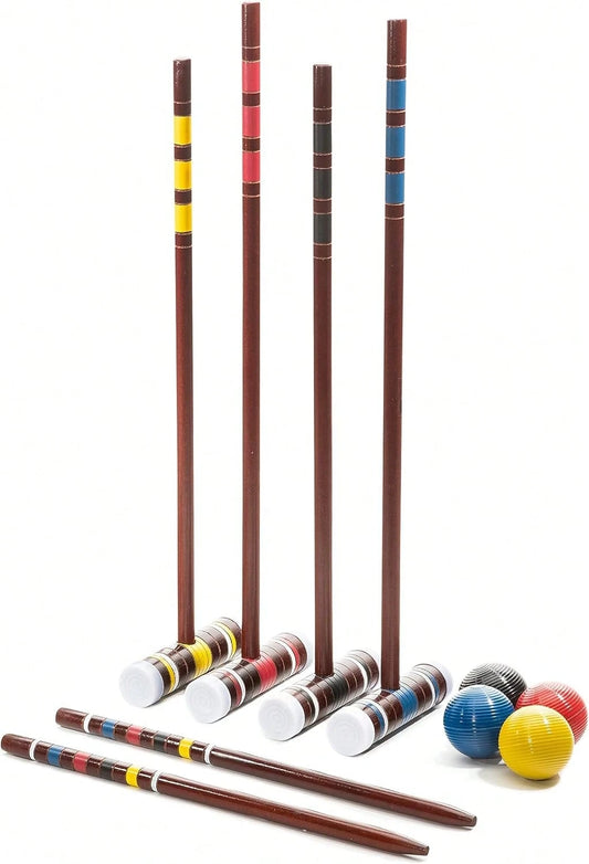 Franklin Sports Portable Backyard Croquet Sets- Complete 4 + 6 Player Croquet Sets With Mallets, Croquet Balls + Wickets Included- Outdoor Family