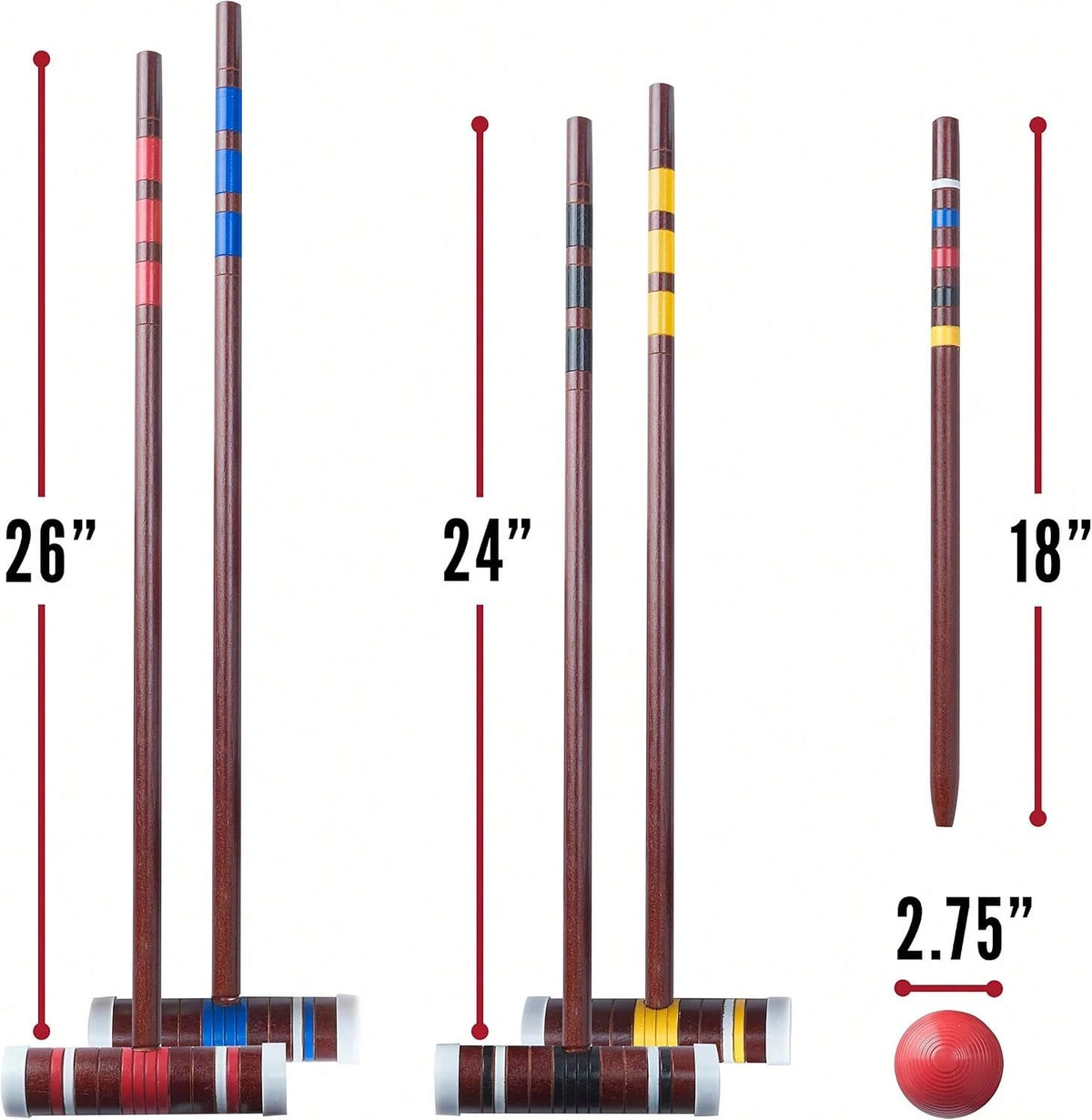 Franklin Sports Portable Backyard Croquet Sets- Complete 4 + 6 Player Croquet Sets With Mallets, Croquet Balls + Wickets Included- Outdoor Family