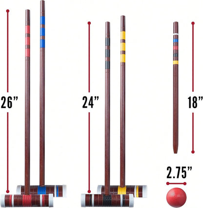 Franklin Sports Portable Backyard Croquet Sets- Complete 4 + 6 Player Croquet Sets With Mallets, Croquet Balls + Wickets Included- Outdoor Family