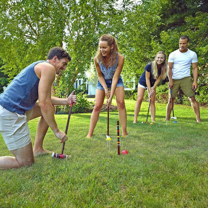 Franklin Sports Portable Backyard Croquet Sets- Complete 4 + 6 Player Croquet Sets With Mallets, Croquet Balls + Wickets Included- Outdoor Family