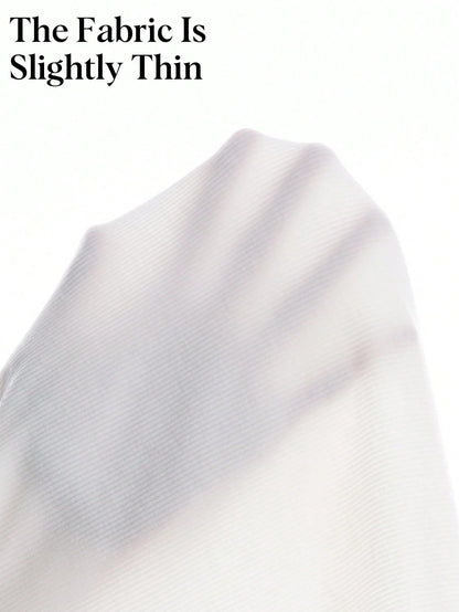 French Style Square Neck Sleeveless Slit Knit White Tank Top For Women, Slim-Fit, Sexy Design, For Summer