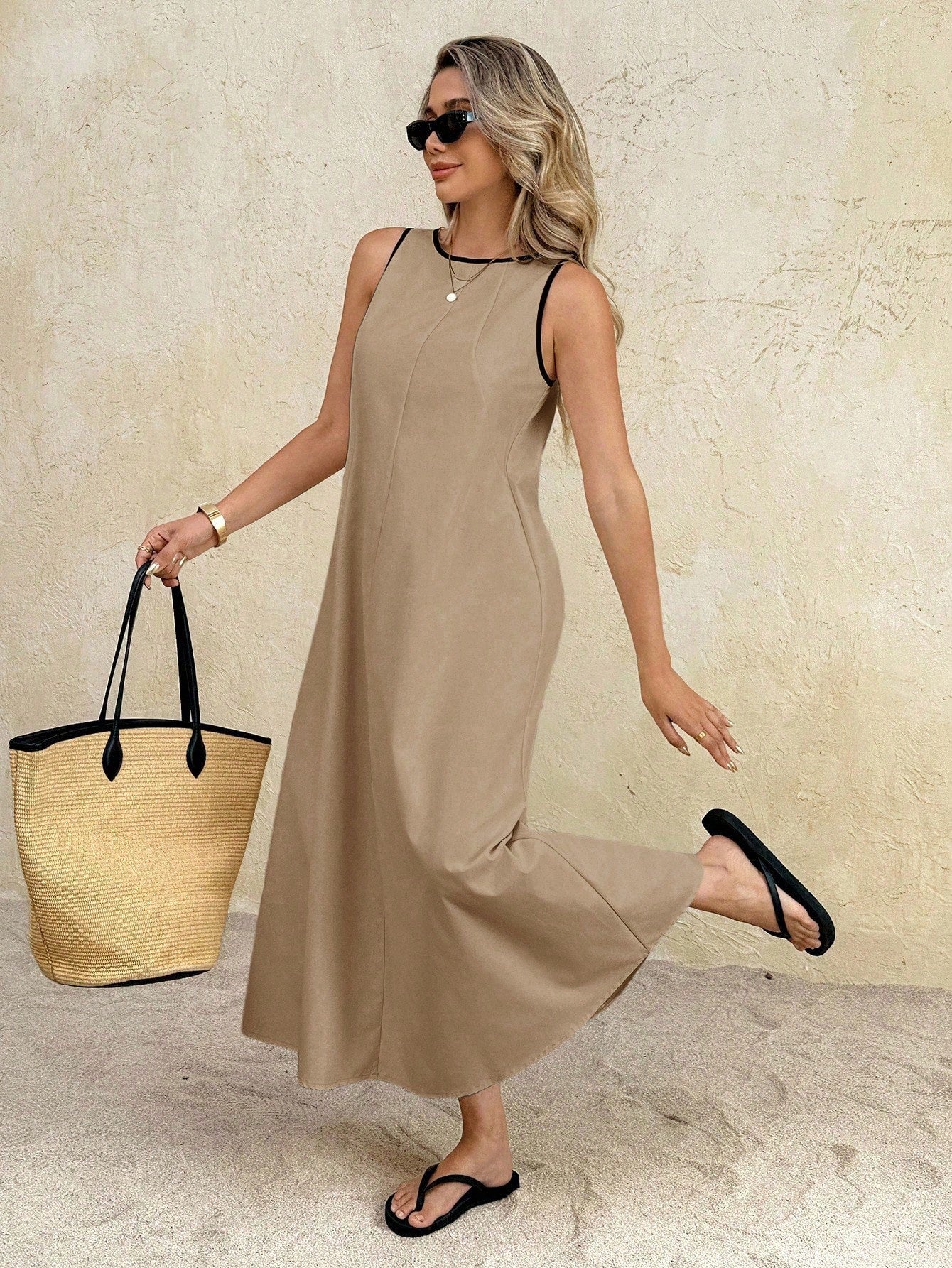Frenchy Women's Color Block Casual Party Long Dress,Summer Dresses For Women