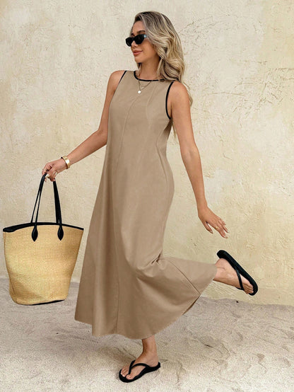 Frenchy Women's Color Block Casual Party Long Dress,Summer Dresses For Women