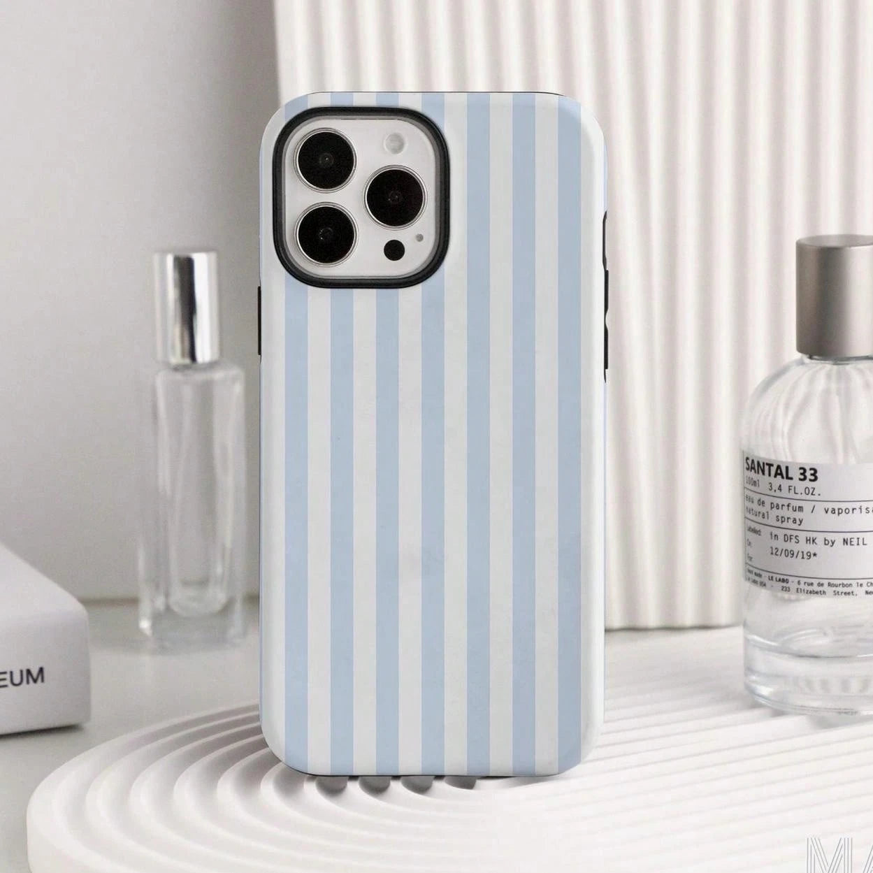 Fresh Blue White Stripes Personalized Phone Case For Phone 14 12 13 Pro Max XR 11 Pro Max Tough Cover SE Phone Case, Christmas Gift